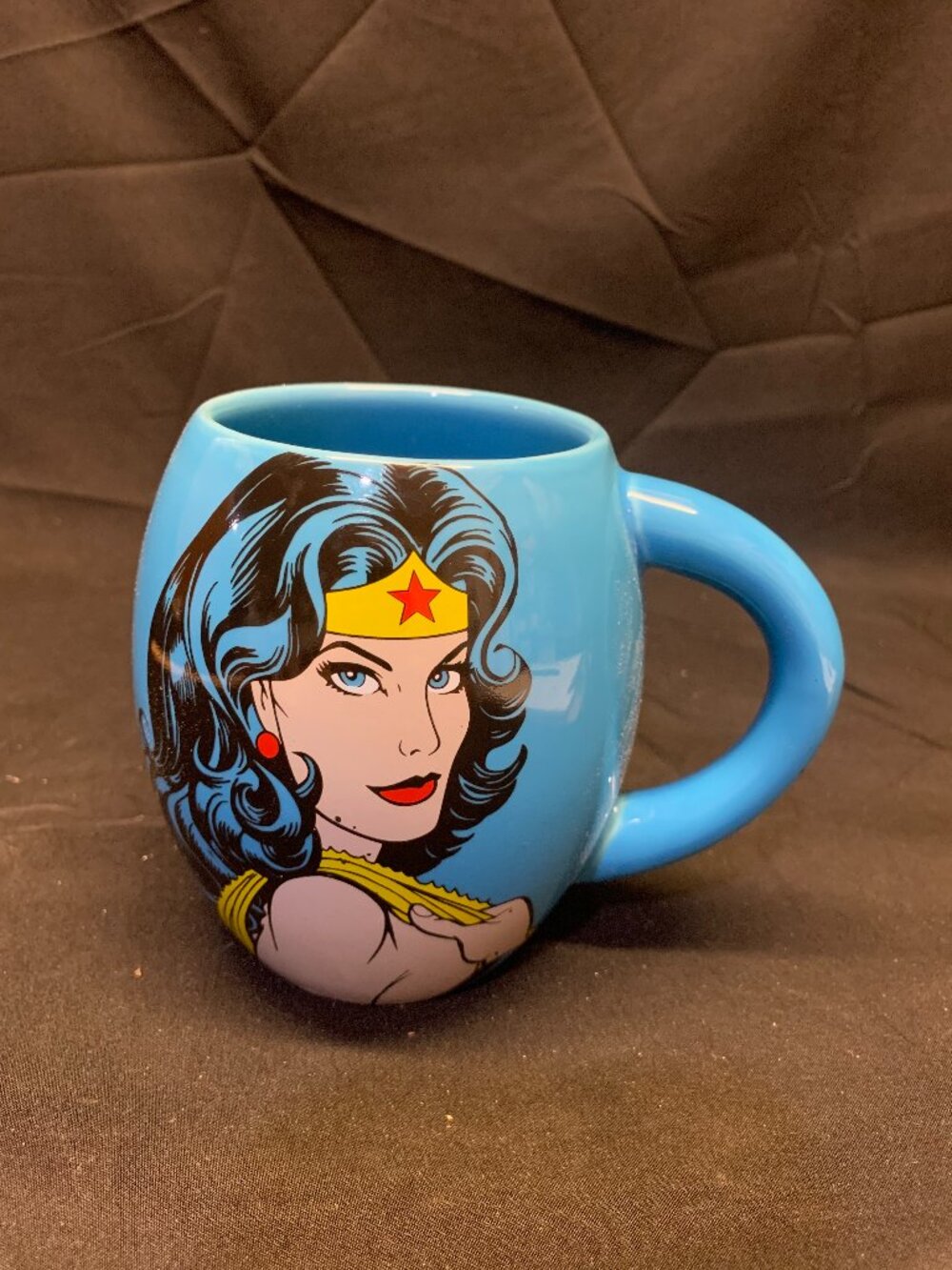 Wonder Woman Ceramic Mug Blue Oval Superhero DC Comics.